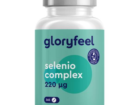 Selenio 220 mcg - 365 Tabletas Veganas (Suministro para 1 año) - Apoya la función normal de la tiroides - Para el cuidado del cabello y las uñas - Con selenito de sodio y L-selenometionina Embalaje Deteriorado (Cad: 30 11 2024) Supply