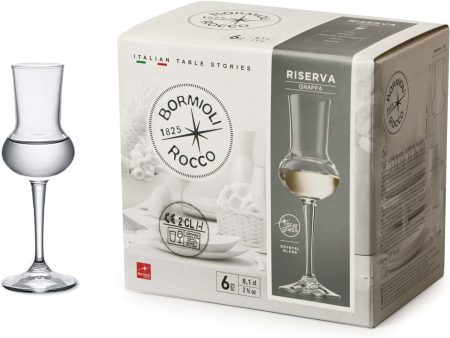 (Falta 1 Copa, Incluye 5) Bormioli Rocco Riserva Grappa 80ml Embalaje Deteriorado Online