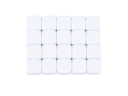 (Falta 1, Incluye 19) KAIHENG Dados de acrílico de 25mm con Superficie alisada Dados de Seis Lados con Esquinas Redondeadas Cubos de Dados Blancos en Blanco para Juegos de Mesa, Fiesta Divertida 20PCS Blanco Embalaje Deteriorado Hot on Sale