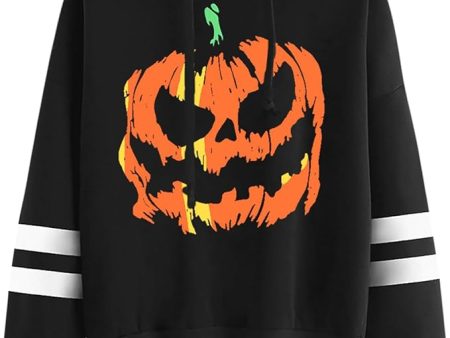 Talla: S - BesserBay Sudadera con capucha de Halloween para mujer, manga larga, estampado gráfico, sudadera con capucha, divertida Online Hot Sale