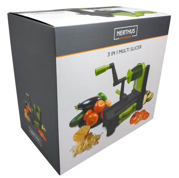 Nerthus FIH 355 - Cortador de verduras 3 en 1 Verde y negro Reacondicionado Fashion