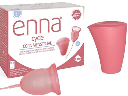 (Falta 1 copa, Incluye 1) Enna Cycle - 2 Copas Menstruales Y Caja Esterilizadora, Salmón, Talla L Embalaje Deteriorado Online Hot Sale